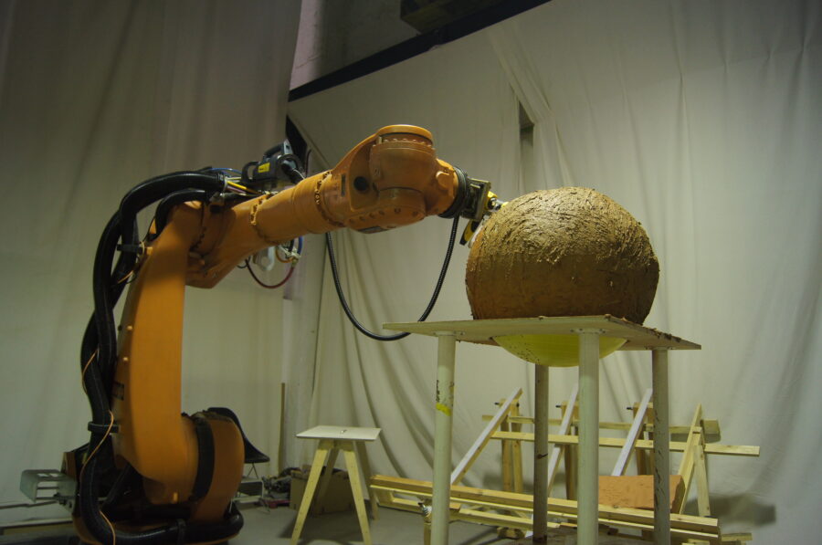 Robotic Soft Natural Material Spraying